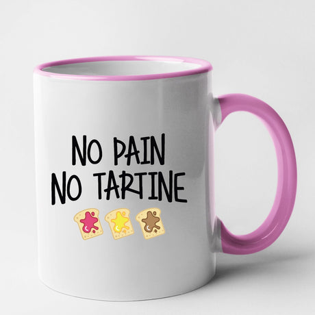 Mug No pain no tartine Rose