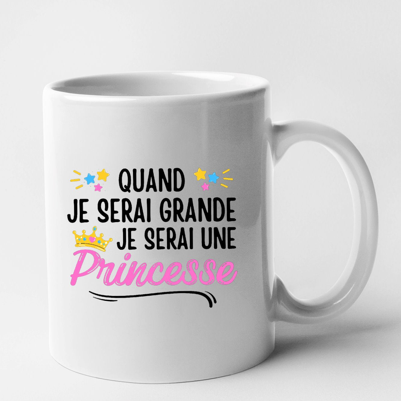 Mug Quand je serai grande je serai une princesse Blanc