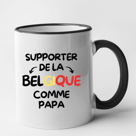 Mug Supporter de la Belgique comme papa Noir
