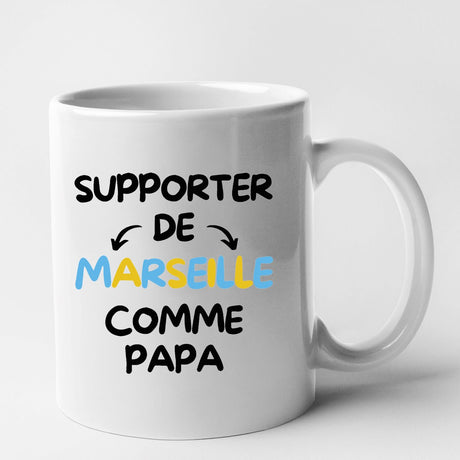 Mug Supporter de Marseille comme papa Blanc