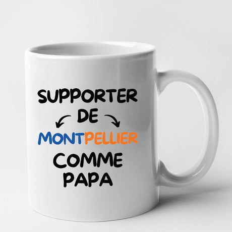 Mug Supporter de Montpellier comme papa Blanc