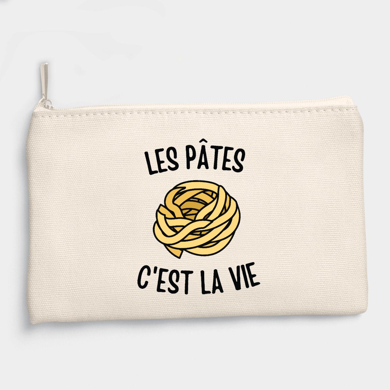 Pochette Les pâtes c'est la vie Beige