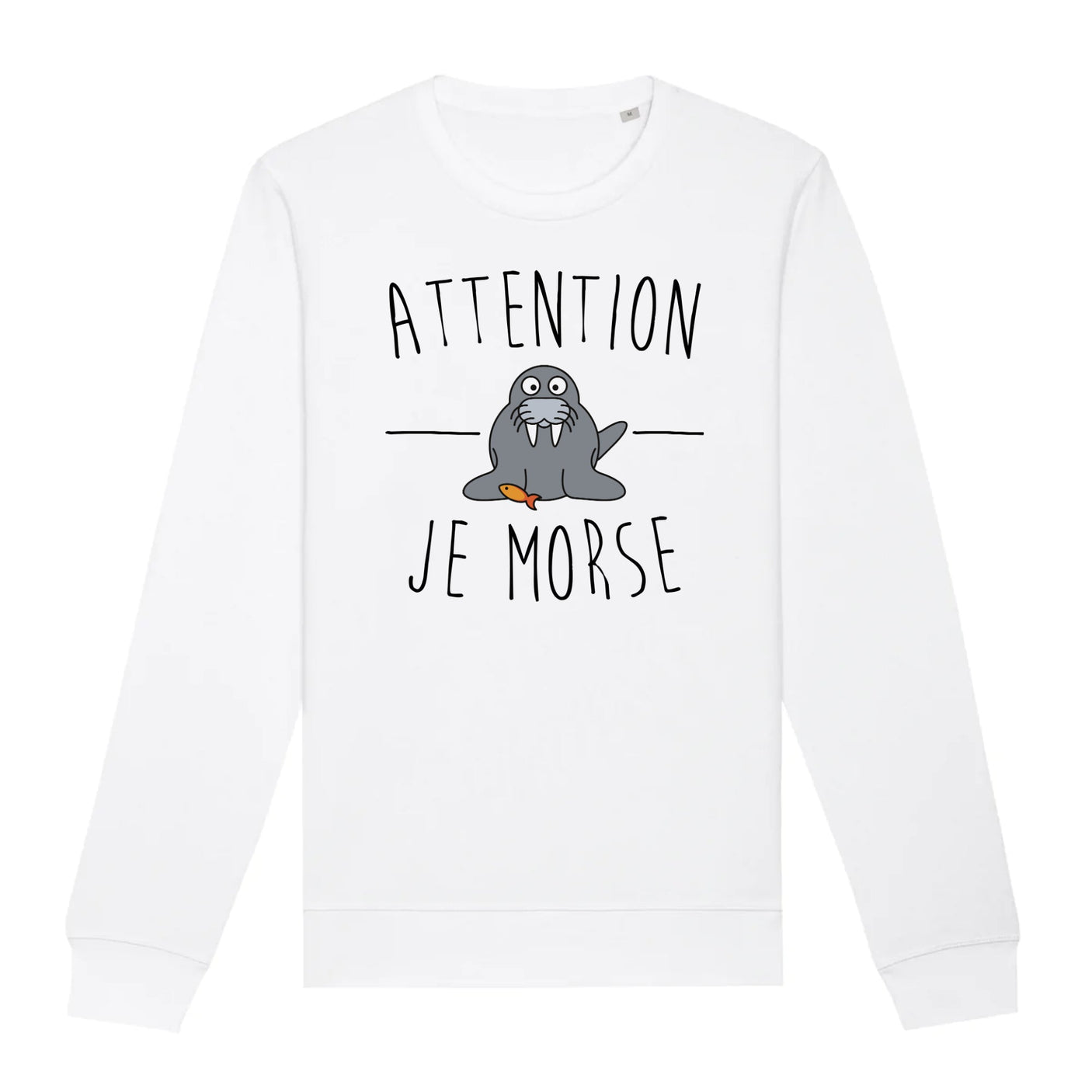 Sweat Adulte Attention je mords 