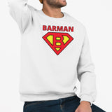 Sweat Adulte Barman Blanc