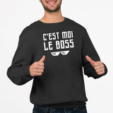 Sweat Adulte C'est moi le boss Noir