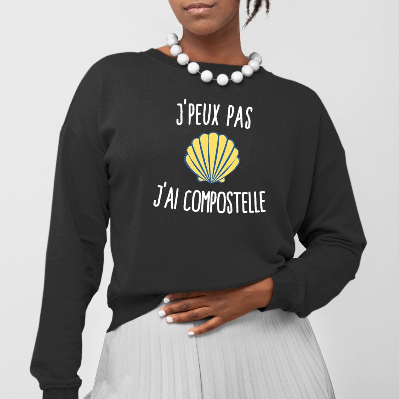 Sweat Adulte J'peux pas j'ai Compostelle Noir