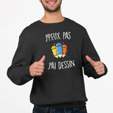 Sweat Adulte J'peux pas j'ai dessin Noir