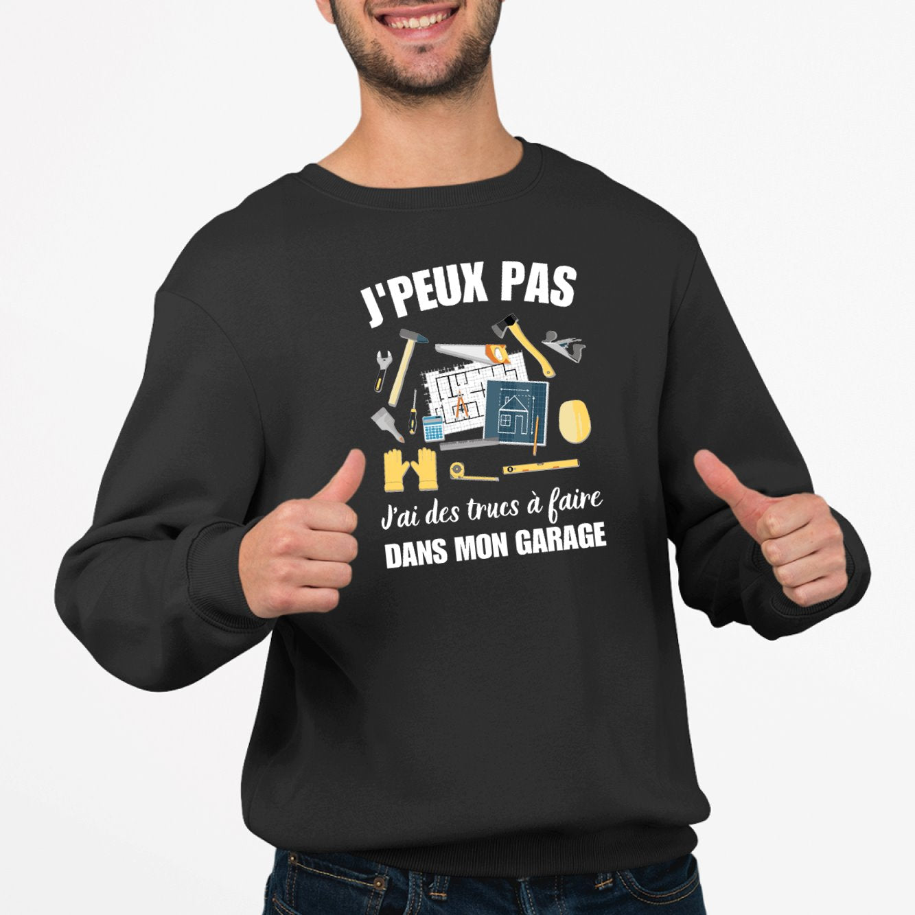 Sweat Adulte J'peux pas j'ai garage Noir