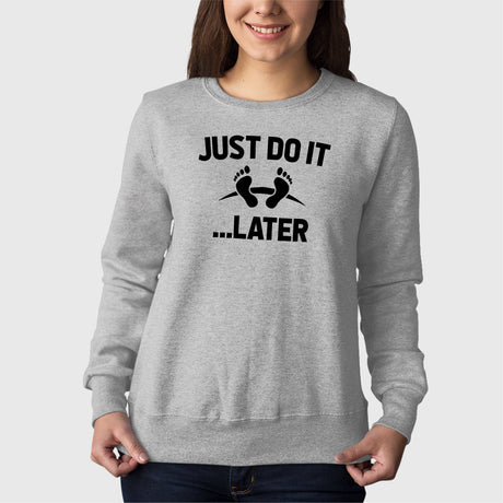 Sweat Adulte Just do it later Gris