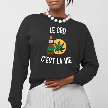 Sweat Adulte Le CBD c'est la vie Noir