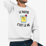 Sweat Adulte Le pastis c'est la vie Blanc