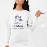 Sweat Adulte Licornasse Blanc