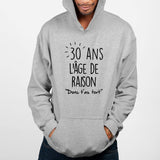 Sweat Capuche Adulte Anniversaire 30 ans Gris