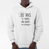 Sweat Capuche Adulte Anniversaire 80 ans Blanc