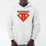 Sweat Capuche Adulte Barman Blanc