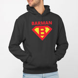 Sweat Capuche Adulte Barman Noir