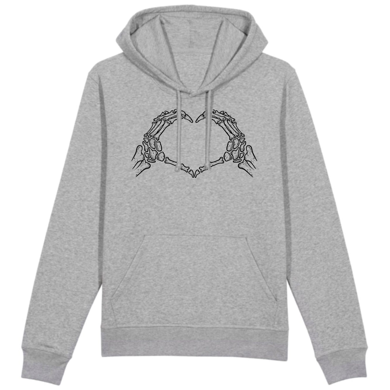 Sweat Capuche Adulte Coeur mains squelette 