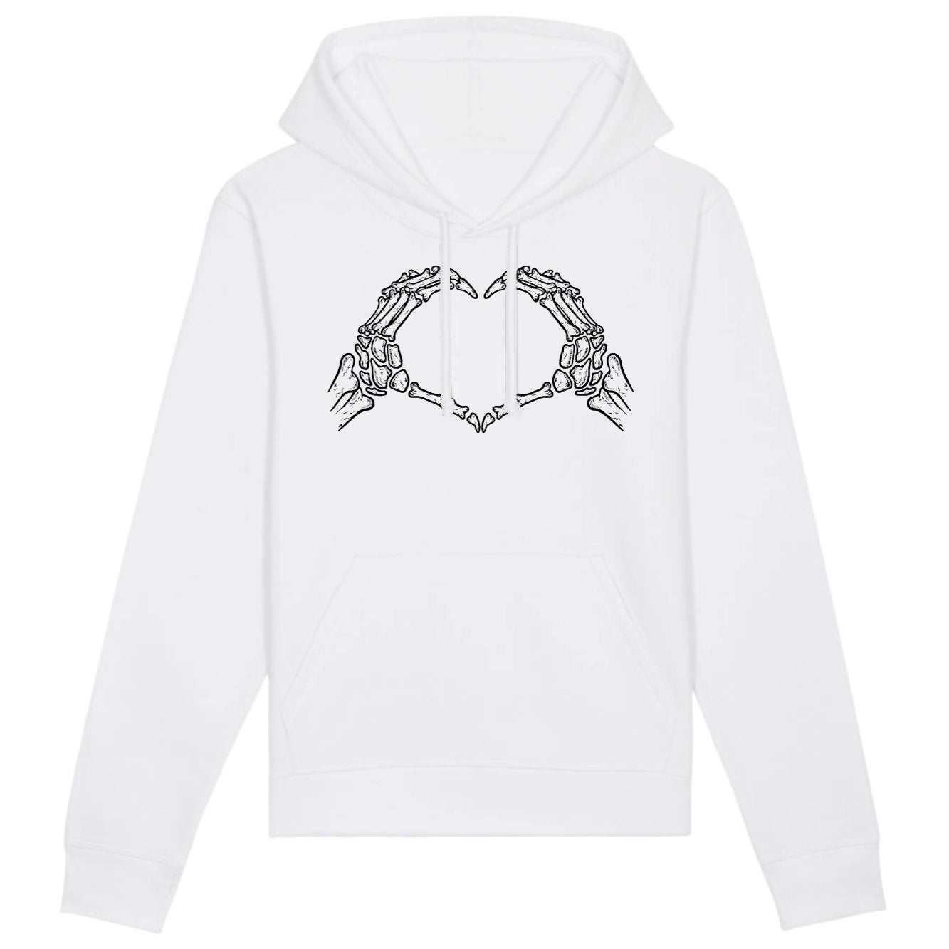 Sweat Capuche Adulte Coeur mains squelette 