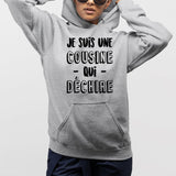 Sweat Capuche Adulte Cousine qui déchire Gris