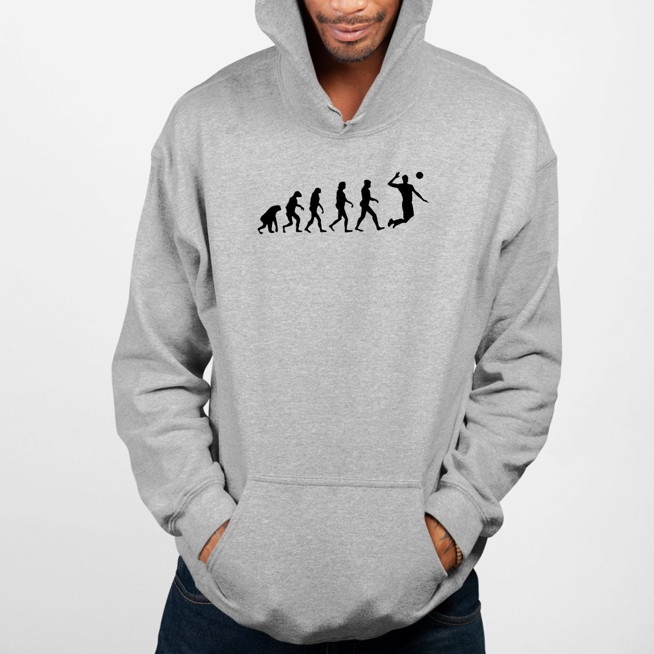 Sweat Capuche Adulte Évolution volley Gris