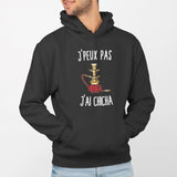 Sweat Capuche Adulte J'peux pas j'ai chicha Noir