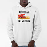 Sweat Capuche Adulte J'peux pas j'ai moisson Blanc