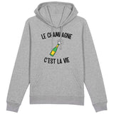 Sweat Capuche Adulte Le champagne c'est la vie 