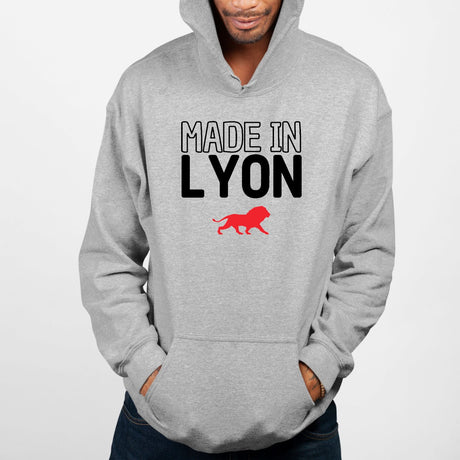 Sweat Capuche Adulte Made in Lyon Gris