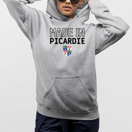 Sweat Capuche Adulte Made in Picardie Gris
