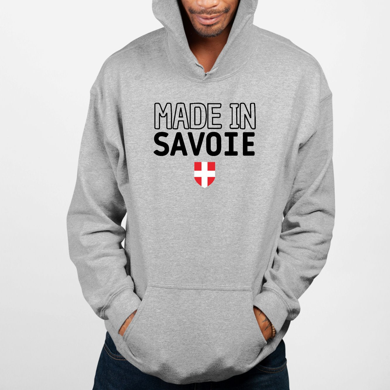 Sweat Capuche Adulte Made in Savoie Gris