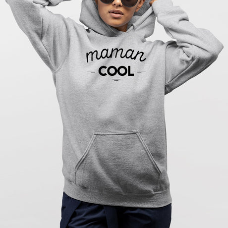 Sweat Capuche Adulte Maman cool Gris