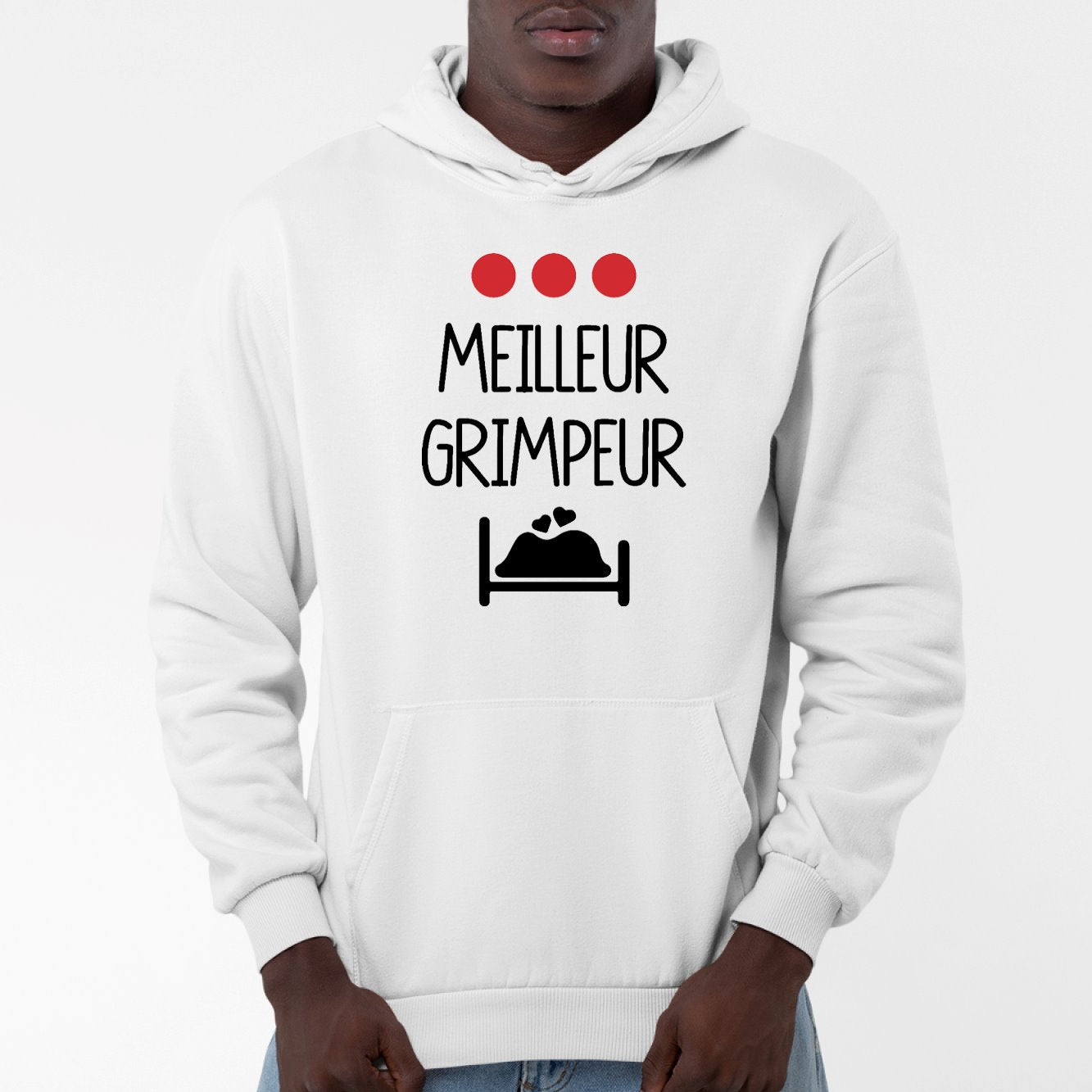 Sweat Capuche Adulte Meilleur grimpeur Blanc