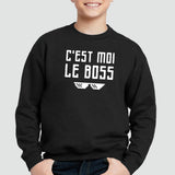 Sweat Enfant C'est moi le boss Noir