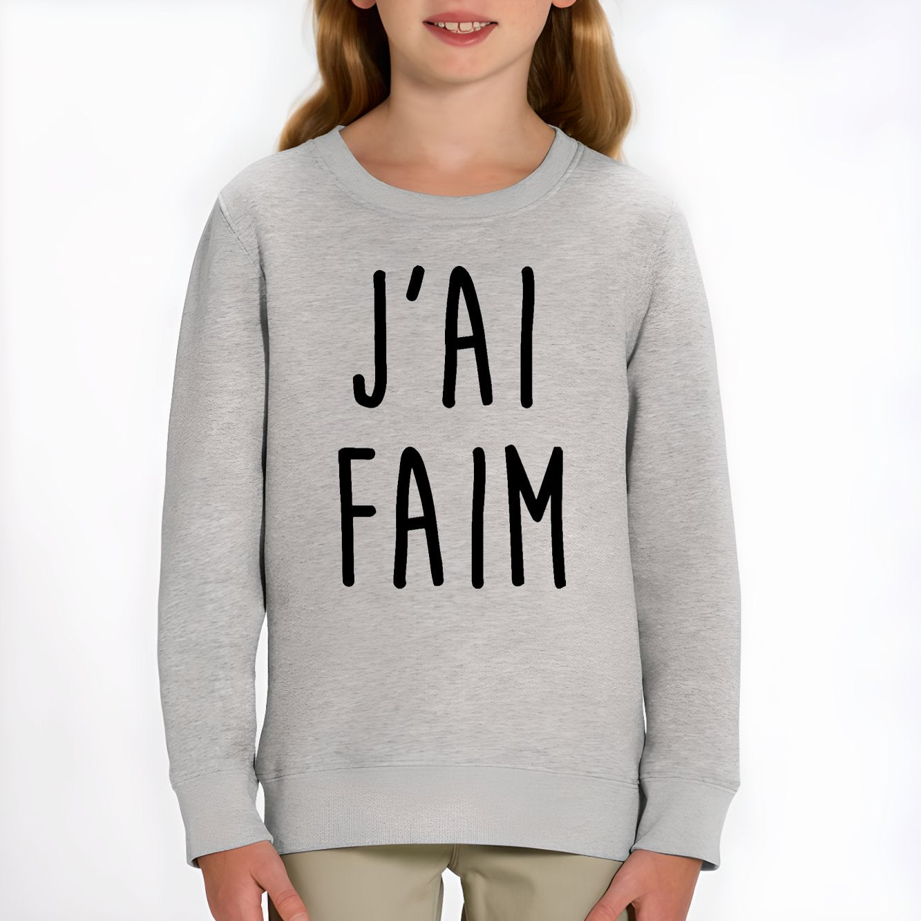 Sweat Enfant J'ai faim Gris