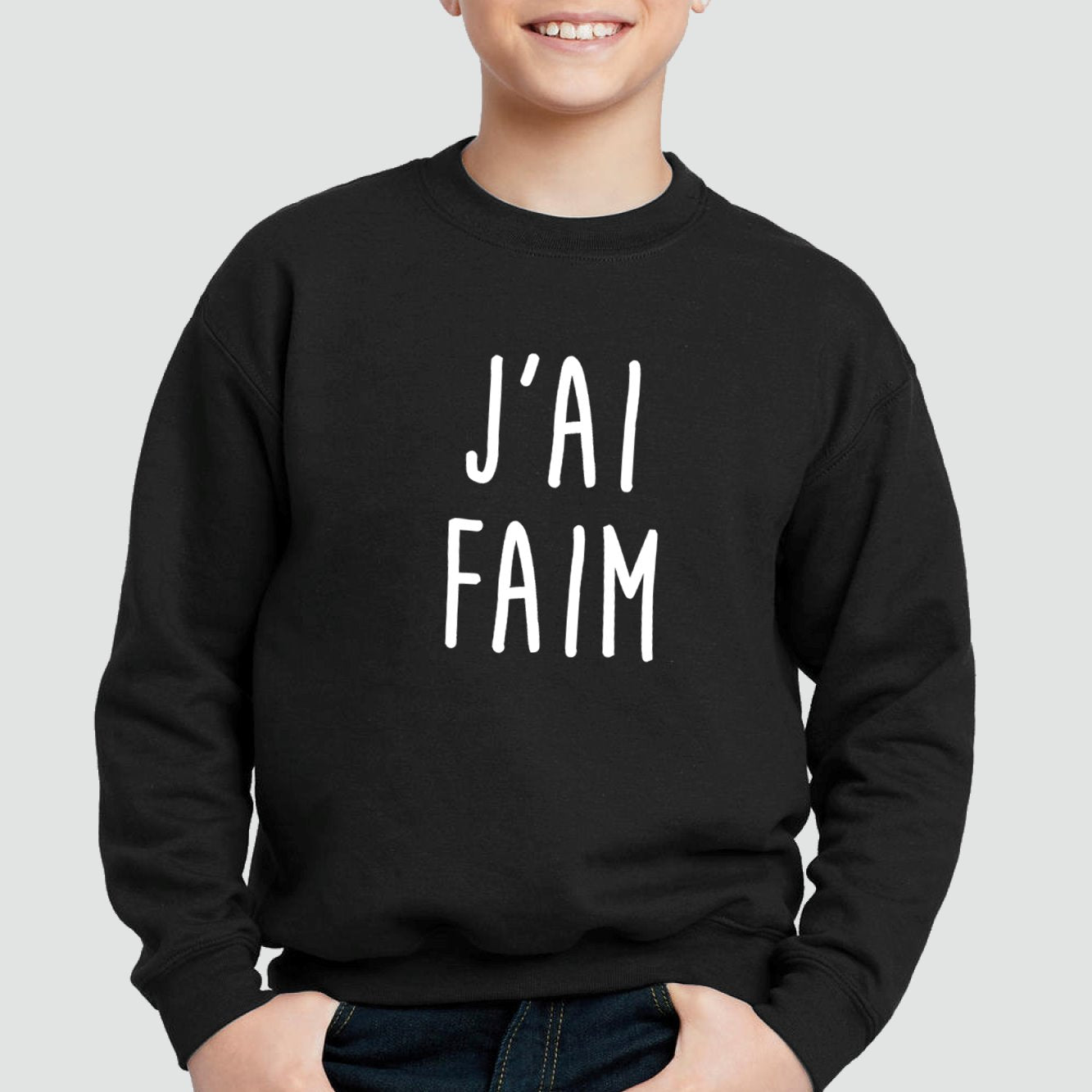 Sweat Enfant J'ai faim Noir