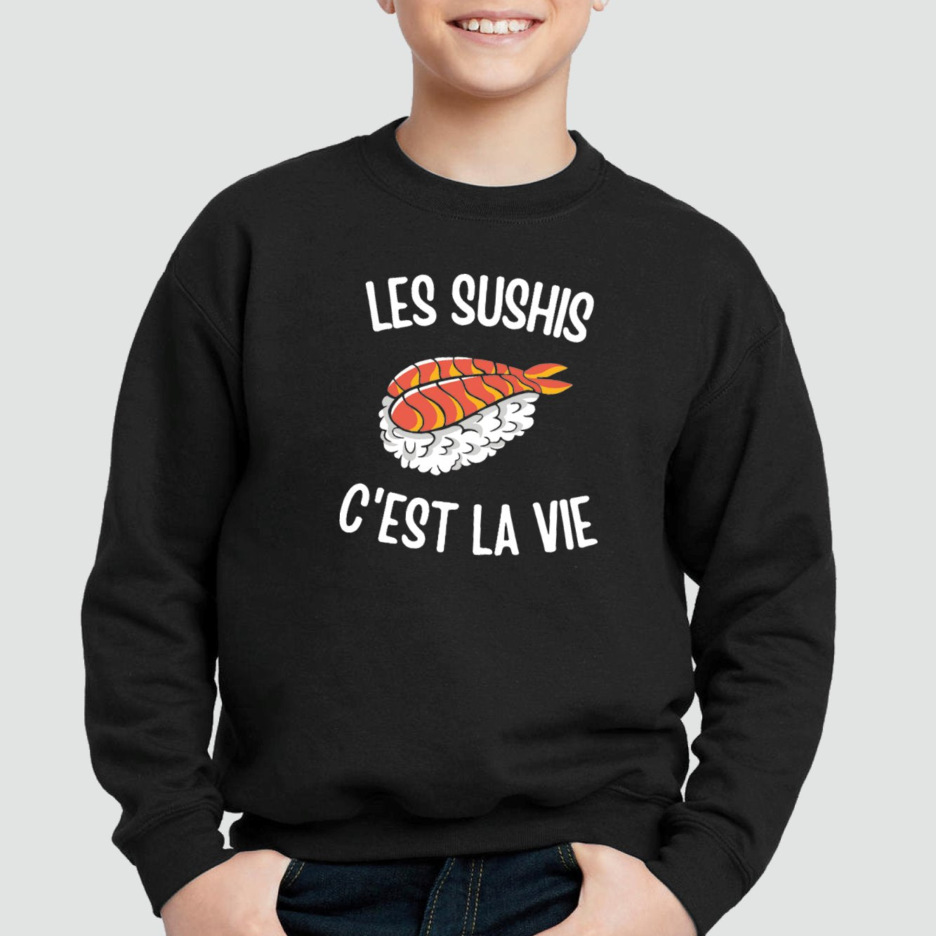 Sweat Enfant Les sushis c'est la vie Noir