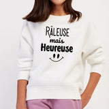 Sweat Enfant Râleuse mais heureuse Blanc