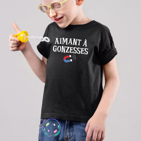 T-Shirt Enfant Aimant à gonzesses Noir