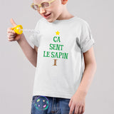 T-Shirt Enfant Ça sent le sapin Blanc