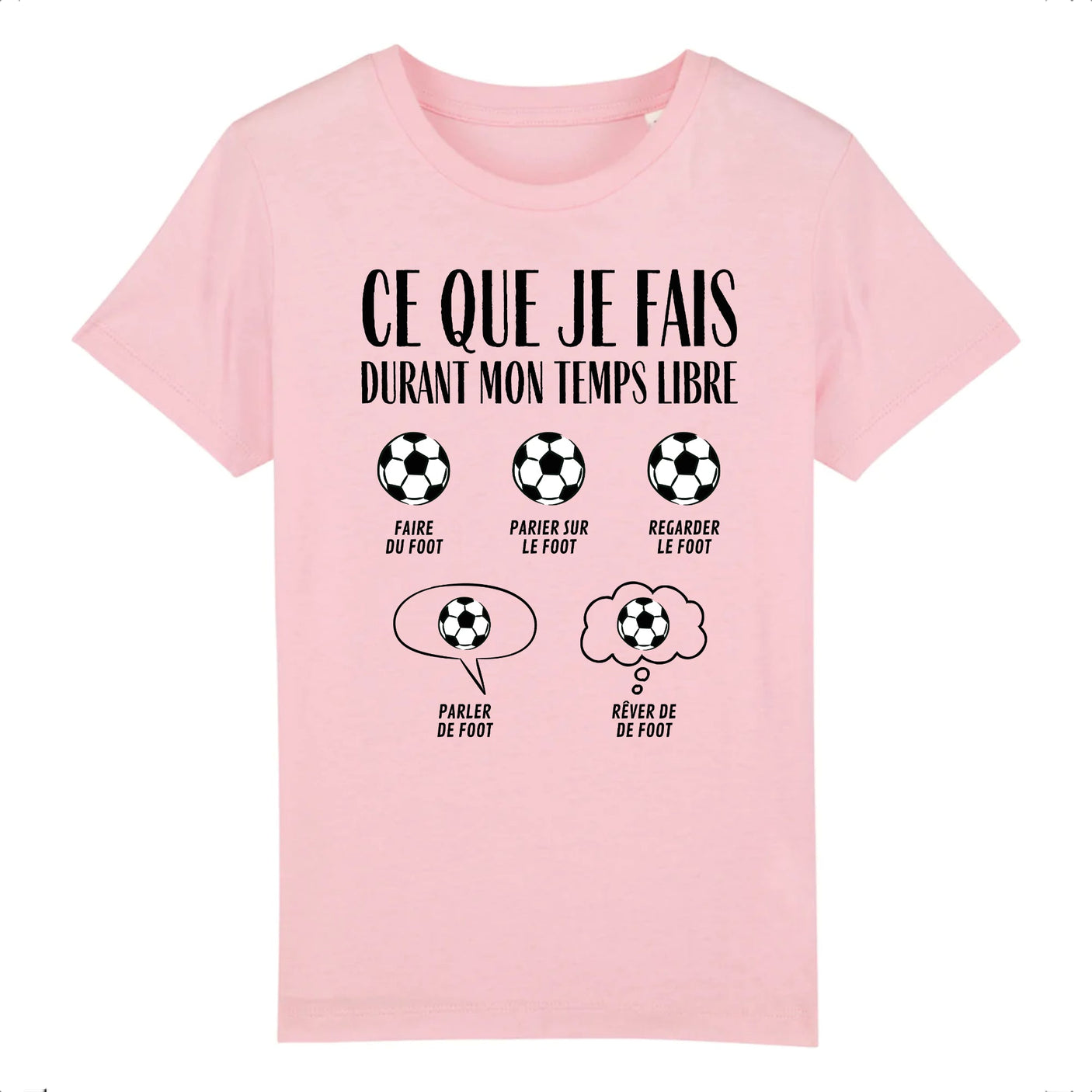 T-Shirt Enfant Ce que je fais durant mon temps libre Foot 