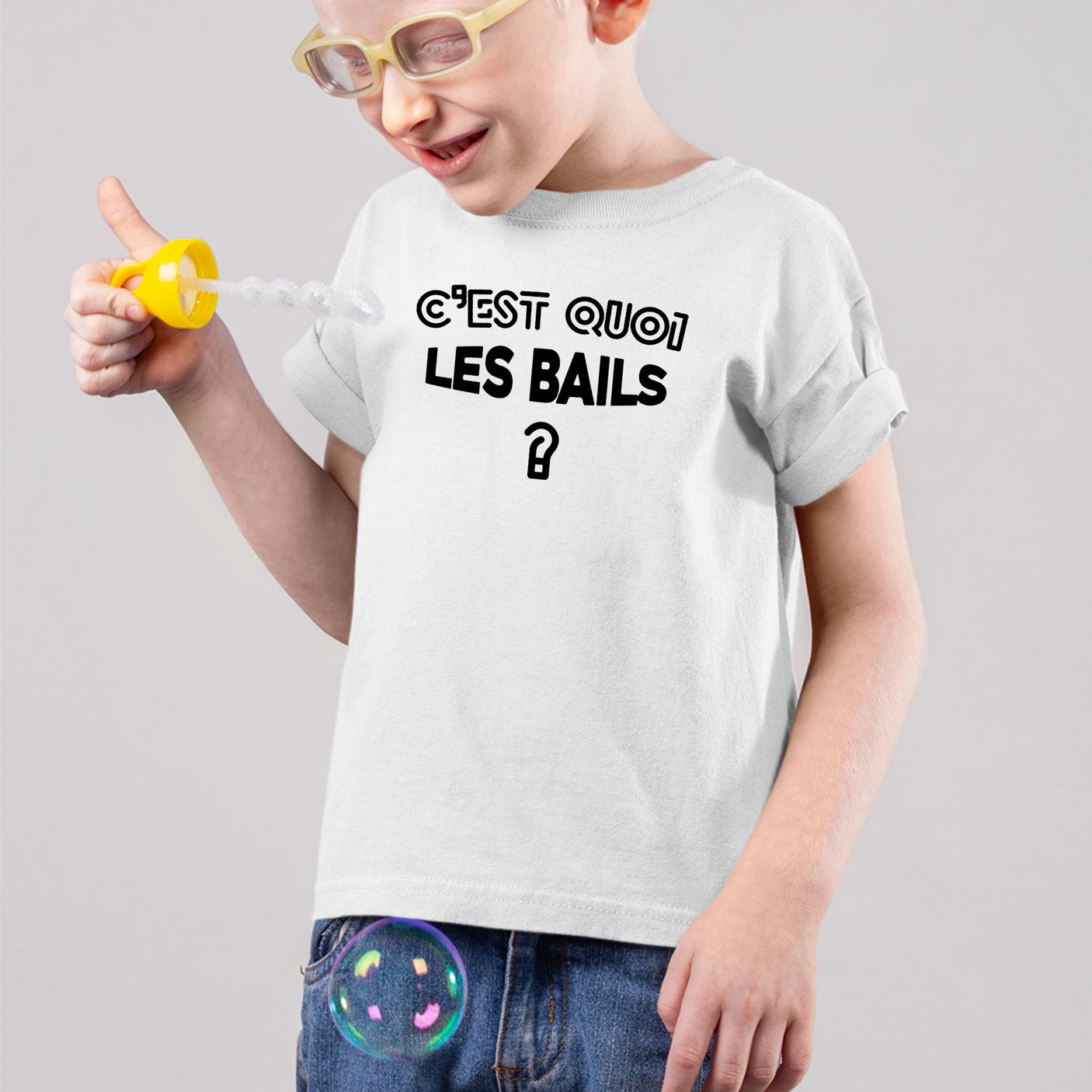 T-Shirt Enfant C'est quoi les bails Blanc