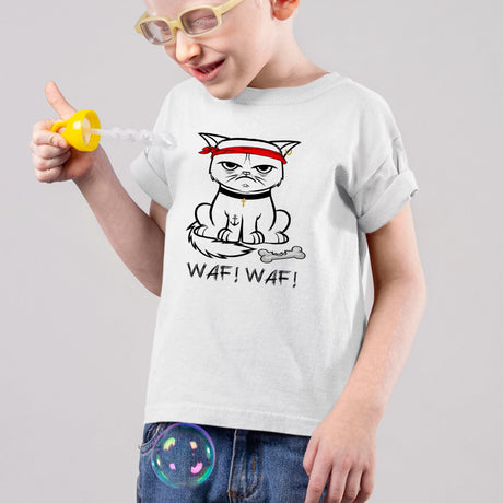 T-Shirt Enfant Chat bad boy Blanc