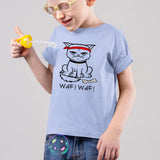 T-Shirt Enfant Chat bad boy Bleu