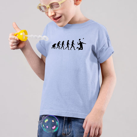 T-Shirt Enfant Évolution badminton Bleu