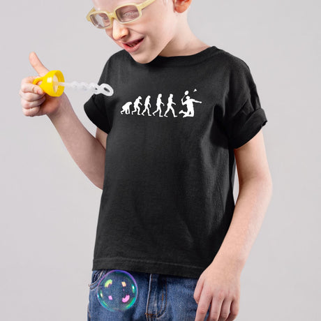 T-Shirt Enfant Évolution badminton Noir
