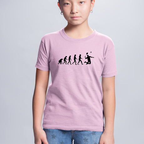 T-Shirt Enfant Évolution badminton Rose