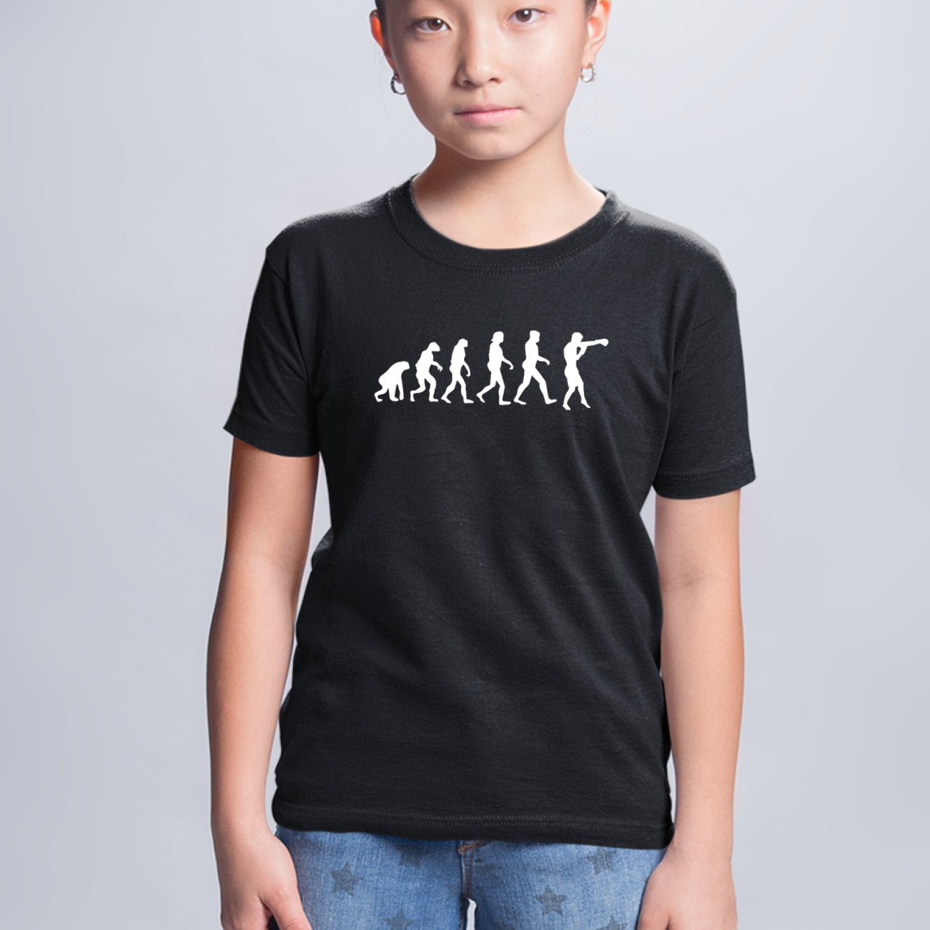 T-Shirt Enfant Évolution boxe Noir