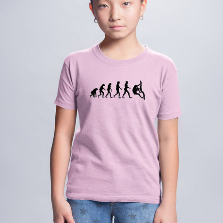 T-Shirt Enfant Évolution escalade Rose