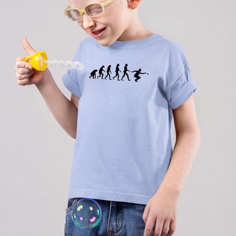 T-Shirt Enfant Évolution pétanque Bleu