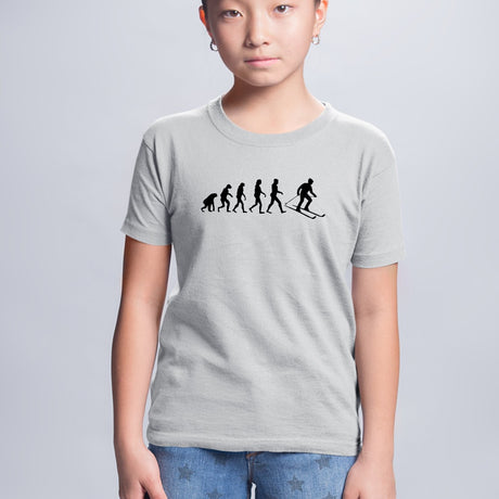 T-Shirt Enfant Évolution ski Gris